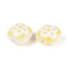 Opaque Printed Acrylic Beads SACR-T018-01-2