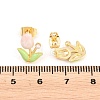Flower Brass Enamel Stud Earrings LS-EJEW-T051-08B-4