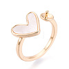 Heart Brass Shell Cuff Ring Settings LS-KK-T076-74G-1
