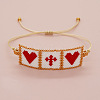 Religious Glass Seed Beads Link Bracelets XZ2027-1-1