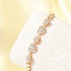 Brass Micro Pave Cubic Zirconia Chain Bracelets KK-R217-38G-2