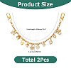 2Pcs Alloy Bowknot Heart Pendant 304 Stainless Steel Oval Link Bag Decorative Bags HJEW-HS00107-2