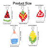 30Pcs 5 Styles Baking Paint Glass Seed Beaded Pendants FIND-CA0006-25-2