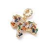 Brass Pave Cubic Zirconia Pendants KK-P355-08G-1