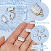 5Pcs Natural Freshwater Pearl Keshi Pearl Rectangle Links Connector Charms FIND-HS0002-63-4