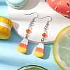 Candy Corn Resin & Glass Dangle Earrings EJEW-JE05862-2