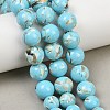 Synthetic Turquoise and Sea Shell Assembled Graduated Beads Strands GG-CBA2AE1-A07-D-1