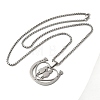 Non-Tarnish Horse Shoes with Couple 304 Stainless Steel Pendant Necklaces for Women and Men NJEW-F324-04P-2