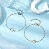 2Pcs 2 Colors 304 Stainless Steel Round Cabochon Setting Bracelets BJEW-JB11092-2