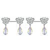 304 Stainless Steel Cubic Zirconia Nipple Rings WG0A897-06-1