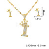Brass Micro Pave Clear Cubic Zirconia Pendant Necklaces & Stud Earrings Sets FS-WG8C370-09-1
