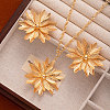 Flower Alloy Pendant Necklaces & Stud Earrings Sets FS-WGA42C5-08-1
