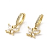 Rack Plating Brass Butterfly Dangle Stud Earrings with Cubic Zirconia EJEW-D061-59G-1