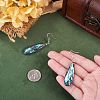 1 Pair Brass & Abalone Shell Dangle Earrings EJEW-TA0001-87-5