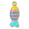 Printed Brass with Enamel Pendants KK-OY001-78G-01-1