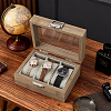 3-Slot Wooden Watch Display Cases with Glass Window Lid and Velvet Pillow Inside CON-WH0043-306B-4