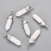 Natural White Jade Double Terminated Pointed Pendants G-F295-04H-1