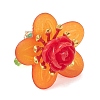 Glass Seed Beaded Rose Flower Pendants PALLOY-MZ01231-02-3