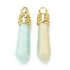 Bullet Natural Flower Amazonite Pointed Pendants G-E332-C38-G-1