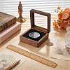 Wood Commemorative Coin Storage Magnetic Boxes with Visible Window CON-WH0133-007A-4