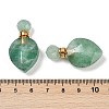 Natural Green Strawberry Quartz Faceted Teardrop Bottle Pendants G-A225-02G-01-3