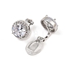 Brass Micro Pave Clear Cubic Zirconia Cuff Earrings EJEW-Z148-01P-3