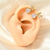 Brass Micro Pave Cubic Zirconia Cuff Earrings CU-CBAE7DF-36G-1