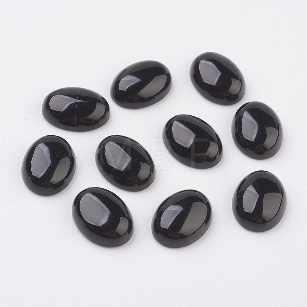 Natural Obsidian Flat Back Cabochons