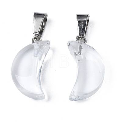 Transparent Spray Painted Glass Pendants GLAA-N035-021-F06-1