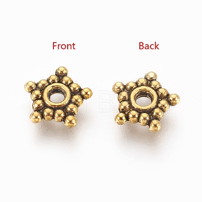 Tibetan Style Alloy Spacer Beads TIBEB-A402-AG-RS-1