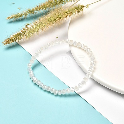 Faceted Glass Rondelle Beads Stretch Bracelet for Kid BJEW-JB06807-14-1