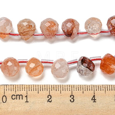 Natural Red Hematoid Quartz/Ferruginous Quartz Beads Strands G-H297-B18-02-1