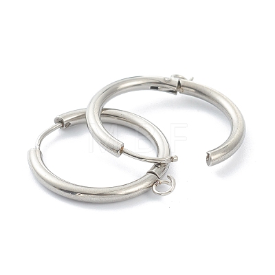 Tarnish Resistant 201 Stainless Steel Huggie Hoop Earring Findings STAS-P283-01I-P-1