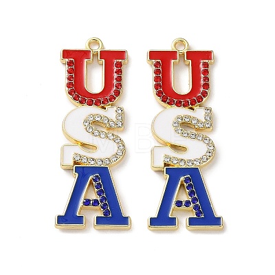 Independence Day Alloy Enamel Pendants ENAM-I069-01G-06-1