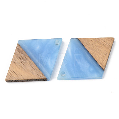 Opaque Resin & Walnut Wood Pendants RESI-S389-012A-C01-1