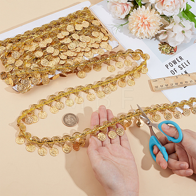 Polyester Fringe Lace Trim Ribbon OCOR-WH0112-016A-1