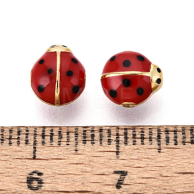 925 Sterling Silver Enamel Beads STER-T008-66G-1
