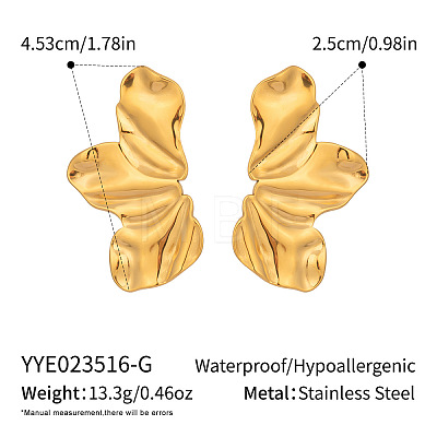 Stainless Steel Butterfly Wing Stud Earrings ZG8385-1-1