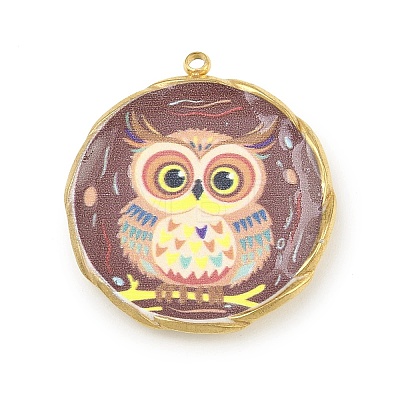 Printed 304 Stainless Steel Pendants STAS-P419-02G-02-1