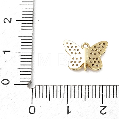 Butterfly Theme Brass Micro Pave Clear Cubic Zirconia Connector Charms CU-CBAFF5B-02C-G-1