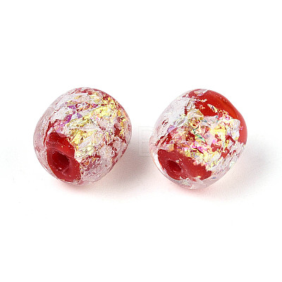Handmade Foil Lampwork Beads Strands FOIL-T008-01D-1