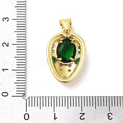 Brass Micro Pave Cubic Zirconia Pendants KK-F877-11G-1