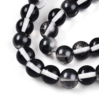 Baking Paint Transparent Glass Beads Strands DGLA-N011-10mm-10-1