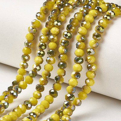 Electroplate Opaque Glass Beads Strands LS-EGLA-A034-P4mm-S07-1