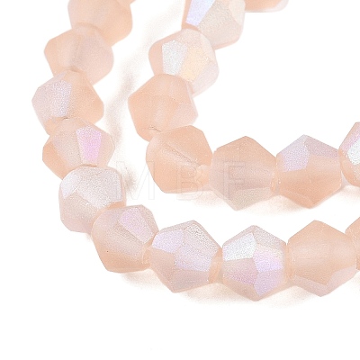 Imitate Austrian Crystal Bicone Frosted Glass Beads Strands EGLA-A039-T6mm-MB12-1