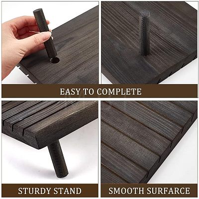 7-Slot Wooden Place Card Display Stands ODIS-WH0029-52B-1