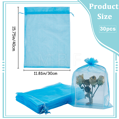 30pcs Large Organza Pouches Portable Shoes Bag Travel Storage Drawstring Bags OP-SP0001-03B-05-1