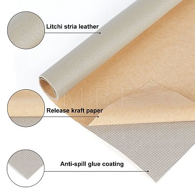 Gorgecraft 6 Sheets Rectangle PU Leather Self-adhesive Fabric DIY-GF0004-27D-1