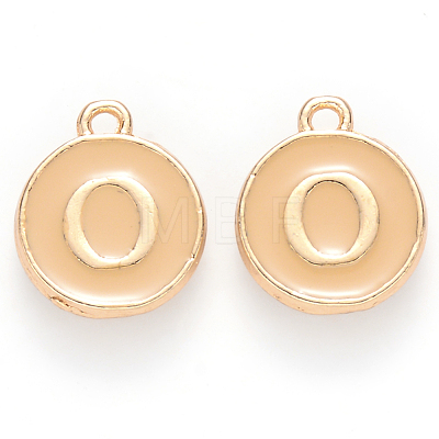 Golden Plated Alloy Enamel Charms ENAM-S118-06O-1