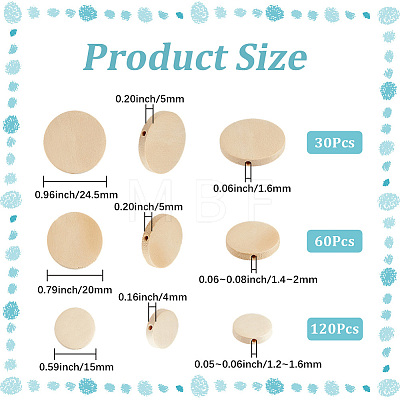 210Pcs 3 Styles Wooden Beads WOOD-PA0001-52-1
